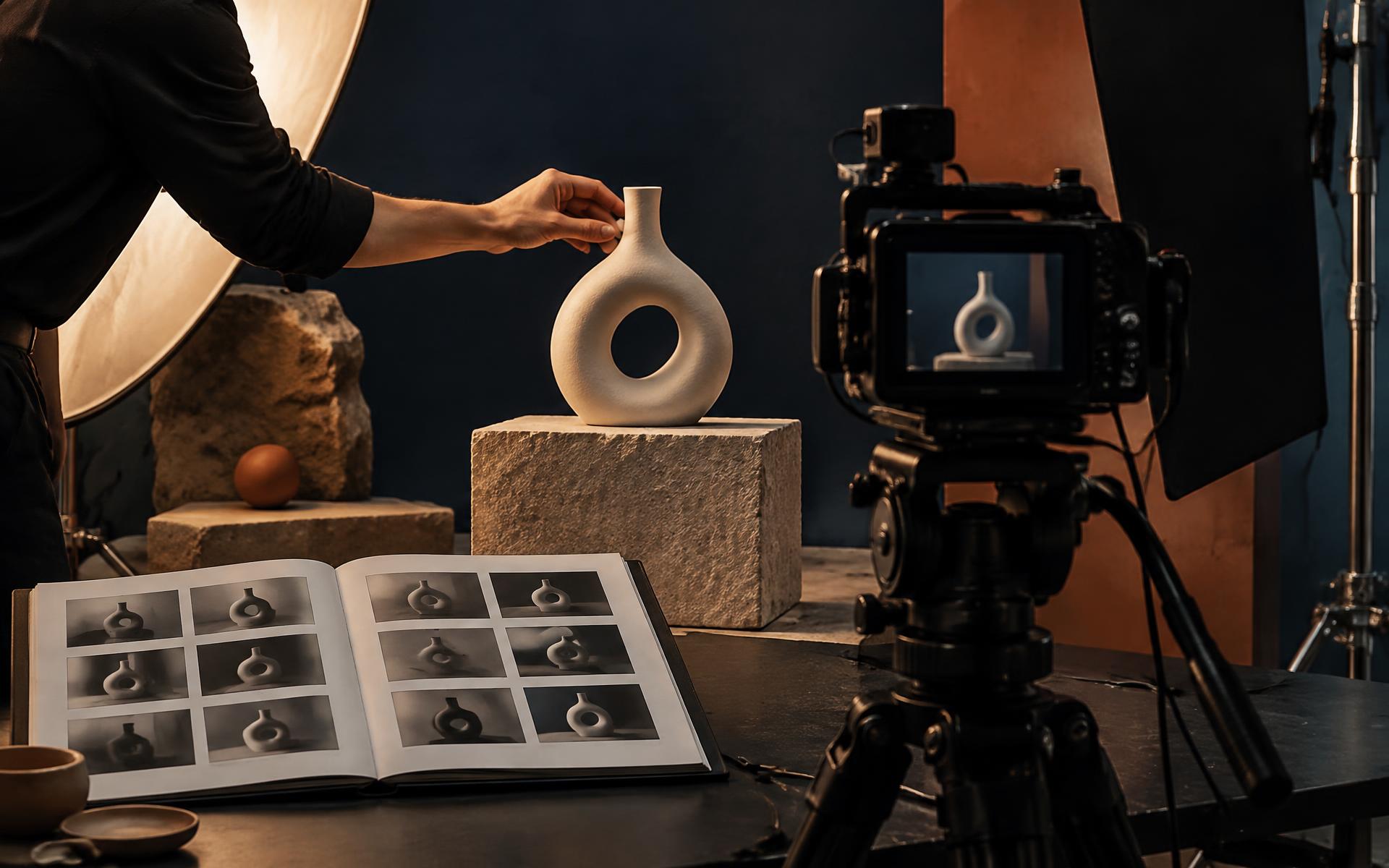 Un tournage produit réunit mise en scène, caméra, lumière et séquence narrative.